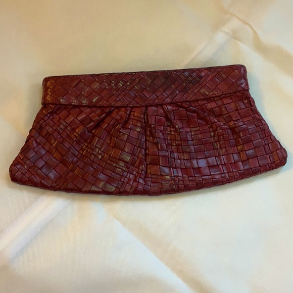 Woven leather Lauren Merkin clutch - Picture 2 of 5